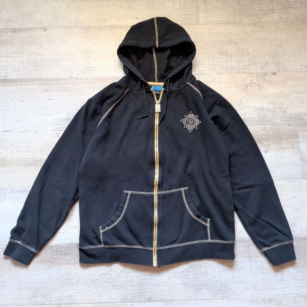 ​Blizzard Entertainment Hearthstone Hoodie Men's Sz L Black Full Zip Sweatshirt